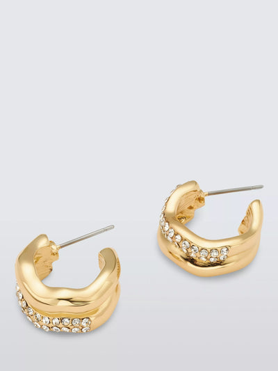 John Lewis John Lewis Diamante Wavy Hoop Earrings- Buy online at McGrocer