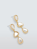 John Lewis faux pearl drop earrings gold plated (British brand)
