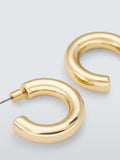 John Lewis medium polished half hoop earrings gold plated (British brand)