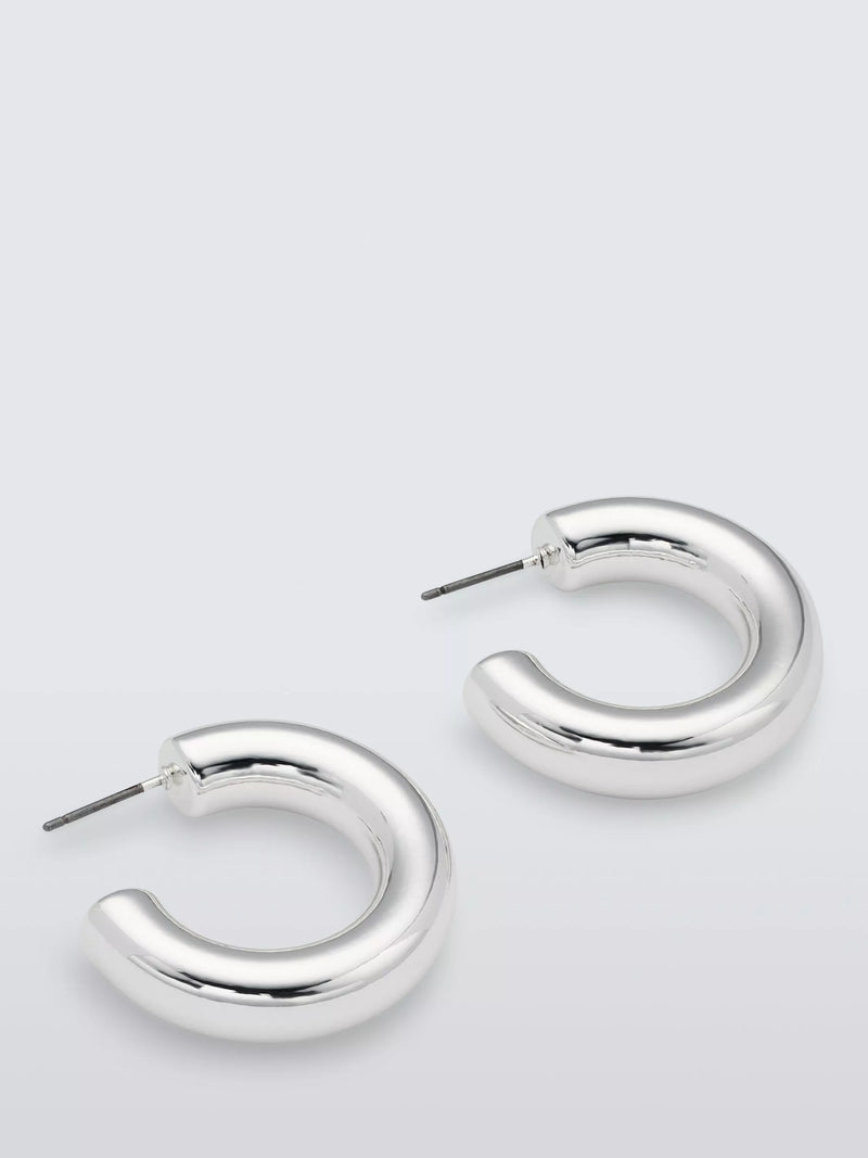 John Lewis Medium Polished Half Hoop Earrings