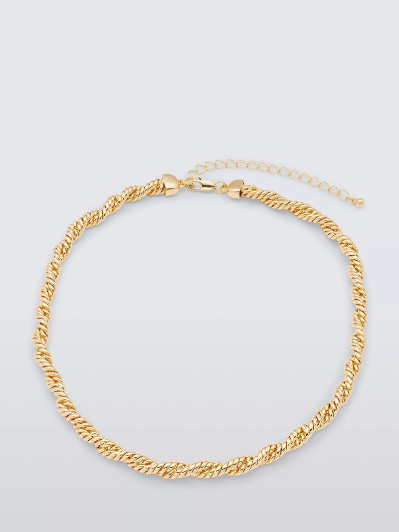 John Lewis double rope twist gold plated necklace, 42cm (British brand)