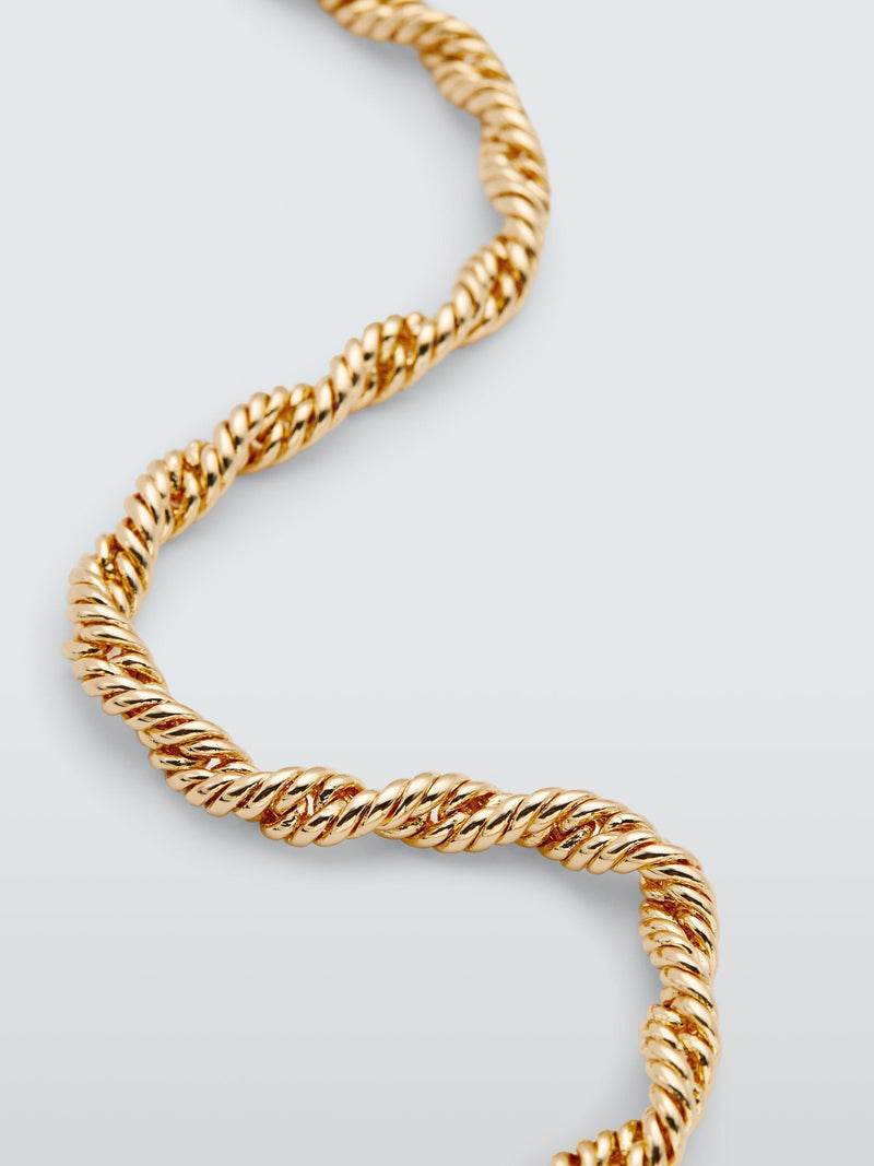 John Lewis double rope twist gold plated necklace, 42cm (British brand)