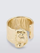 John Lewis John Lewis Textured Open Ring, Gold, UK K 1/2- Buy online at McGrocer