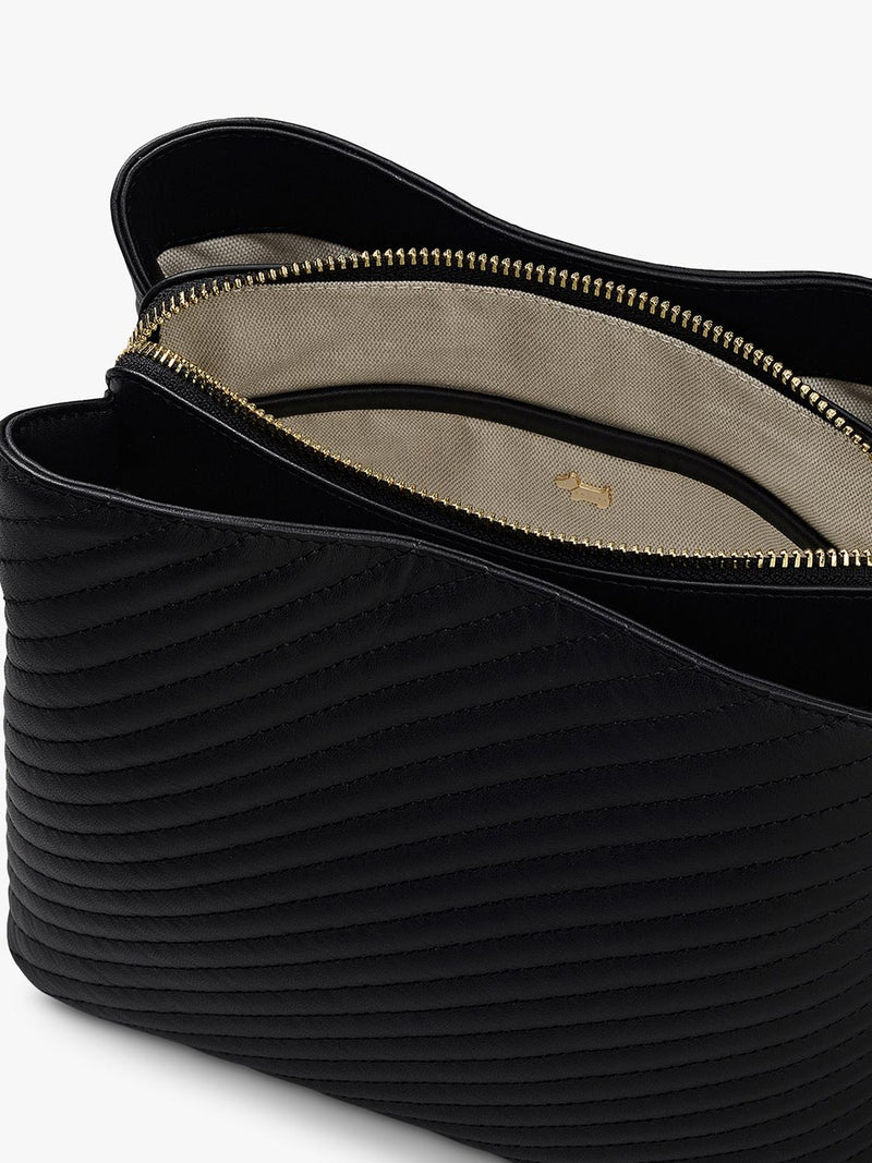 Radley Dukes Place quilted medium cross body bag black leather - British product