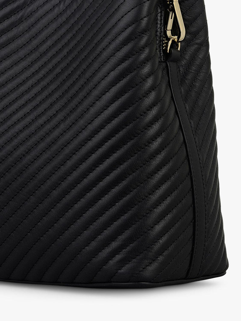 Radley Dukes Place quilted medium cross body bag black leather - British product