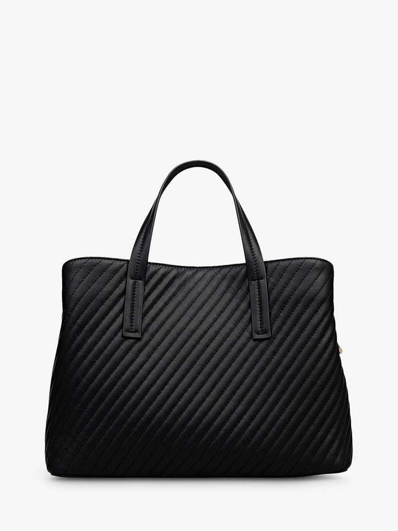Radley Dukes Place black quilted grab bag, imported from the UK