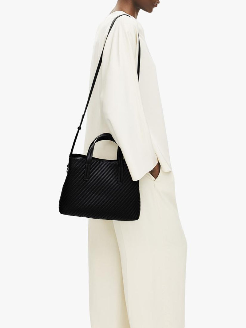 Radley Dukes Place black quilted grab bag, imported from the UK