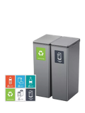 EKO twin touch waste bin grey 30L, imported from the UK