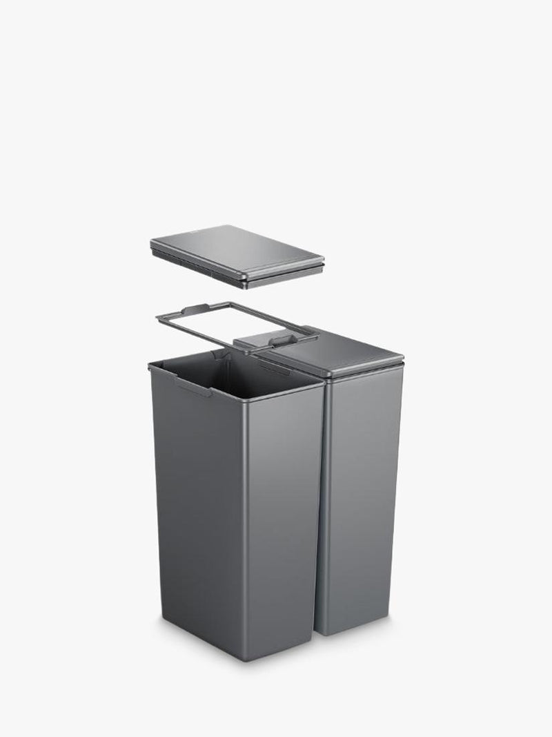 EKO twin touch waste bin grey 30L, imported from the UK