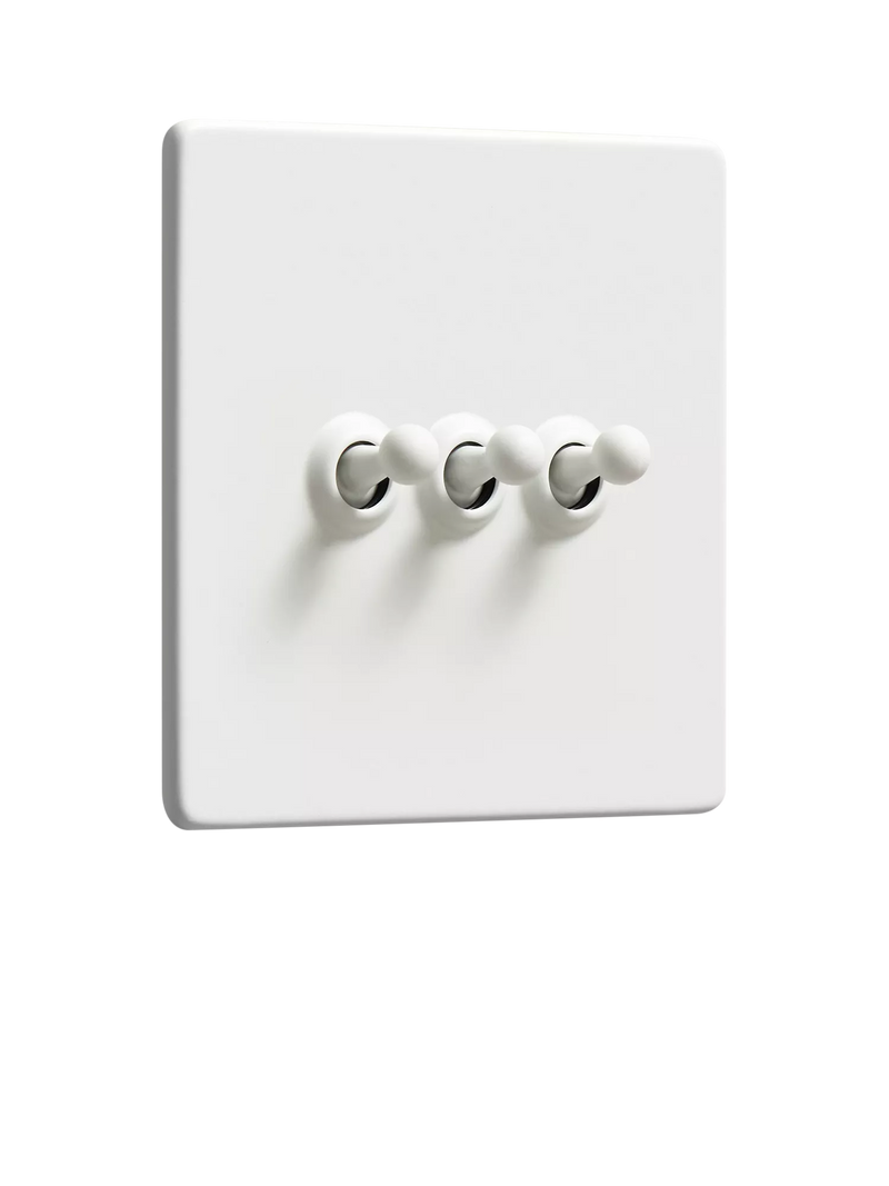 Dowsing & Reynolds Soft White Triple Toggle Light Switch