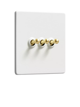 John Lewis Dowsing & Reynolds Soft White Triple Toggle Light Switch- Buy online at McGrocer