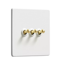Dowsing & Reynolds Soft White triple toggle switch - British brand
