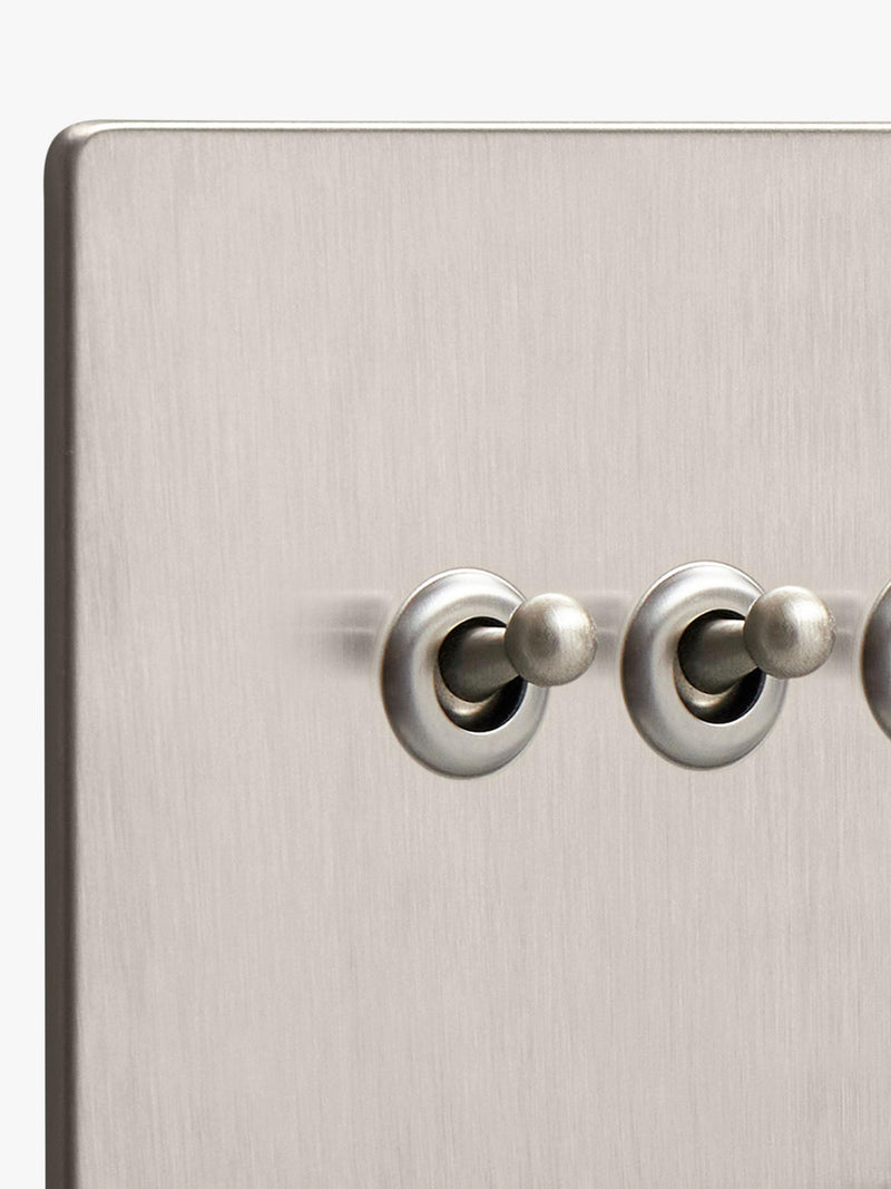 Dowsing & Reynolds soft silver quadruple toggle switch, imported from the UK