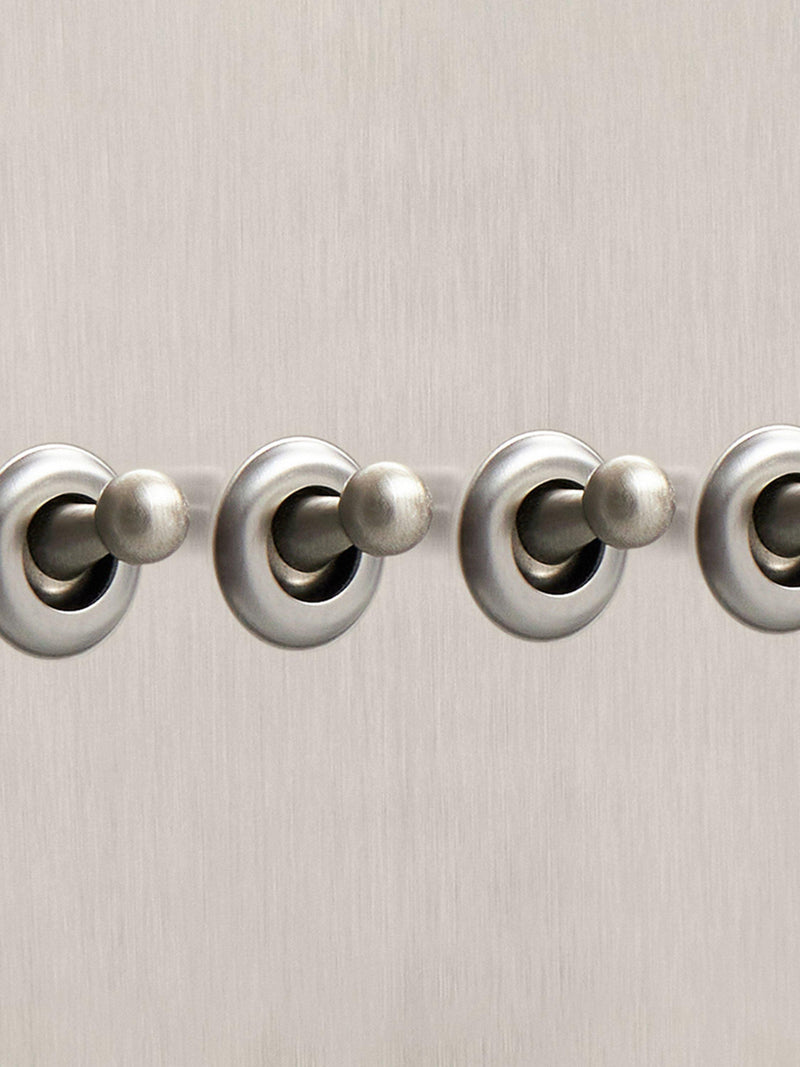 Dowsing & Reynolds soft silver quadruple toggle switch, imported from the UK