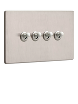John Lewis Dowsing & Reynolds Soft Silver Quadruple Toggle Switch- Buy online at McGrocer