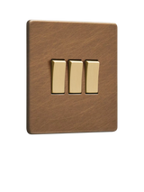 John Lewis Dowsing & Reynolds Antique Brass Triple Rocker Light Switch- Buy online at McGrocer