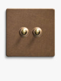 Dowsing & Reynolds antique brass double toggle switch, UK version