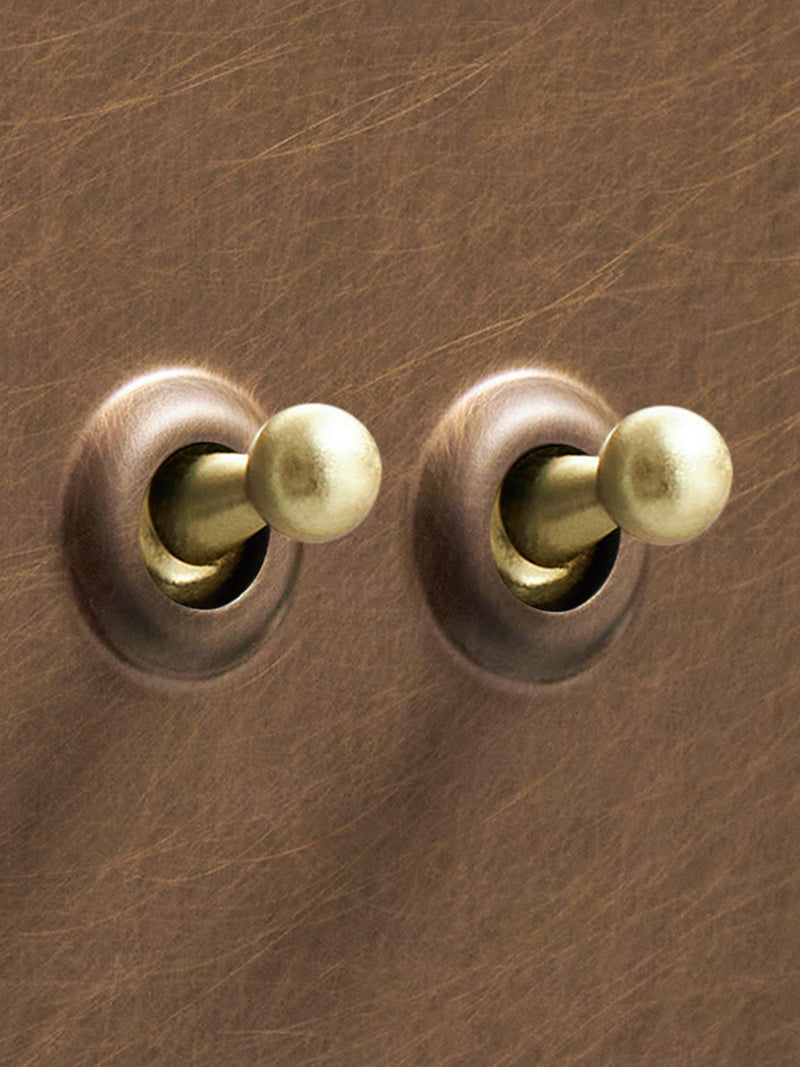 Dowsing & Reynolds antique brass double toggle switch, UK version