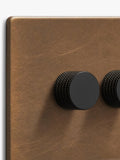 Dowsing & Reynolds antique brass triple dimmer switch, imported from the UK