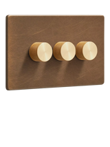 John Lewis Dowsing & Reynolds Antique Brass Triple Dimmer Switch- Buy online at McGrocer