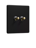 Dowsing & Reynolds Matt Black Double Toggle Light Switch