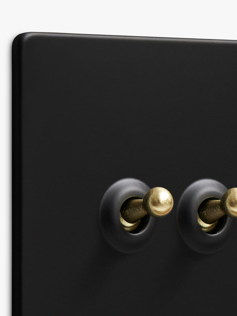 Dowsing & Reynolds matt black double toggle switch - British product