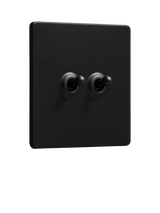 John Lewis Dowsing & Reynolds Matt Black Double Toggle Light Switch- Buy online at McGrocer