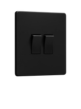 John Lewis Dowsing & Reynolds Matt Black Double Rocker Light Switch- Buy online at McGrocer