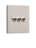 Dowsing & Reynolds Silver Triple Toggle Light Switch