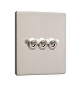 John Lewis Dowsing & Reynolds Silver Triple Toggle Light Switch- Buy online at McGrocer