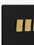 Dowsing & Reynolds quadruple rocker switch matt black, imported from the UK