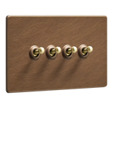 John Lewis Dowsing & Reynolds Antique Brass Quadruple Toggle Switch- Buy online at McGrocer