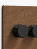 Dowsing & Reynolds antique brass double dimmer switch - British product