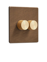 John Lewis Dowsing & Reynolds Antique Brass Double Dimmer Switch- Buy online at McGrocer