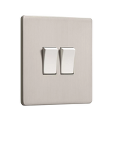 John Lewis Dowsing & Reynolds Soft Silver Double Rocker Switch- Buy online at McGrocer