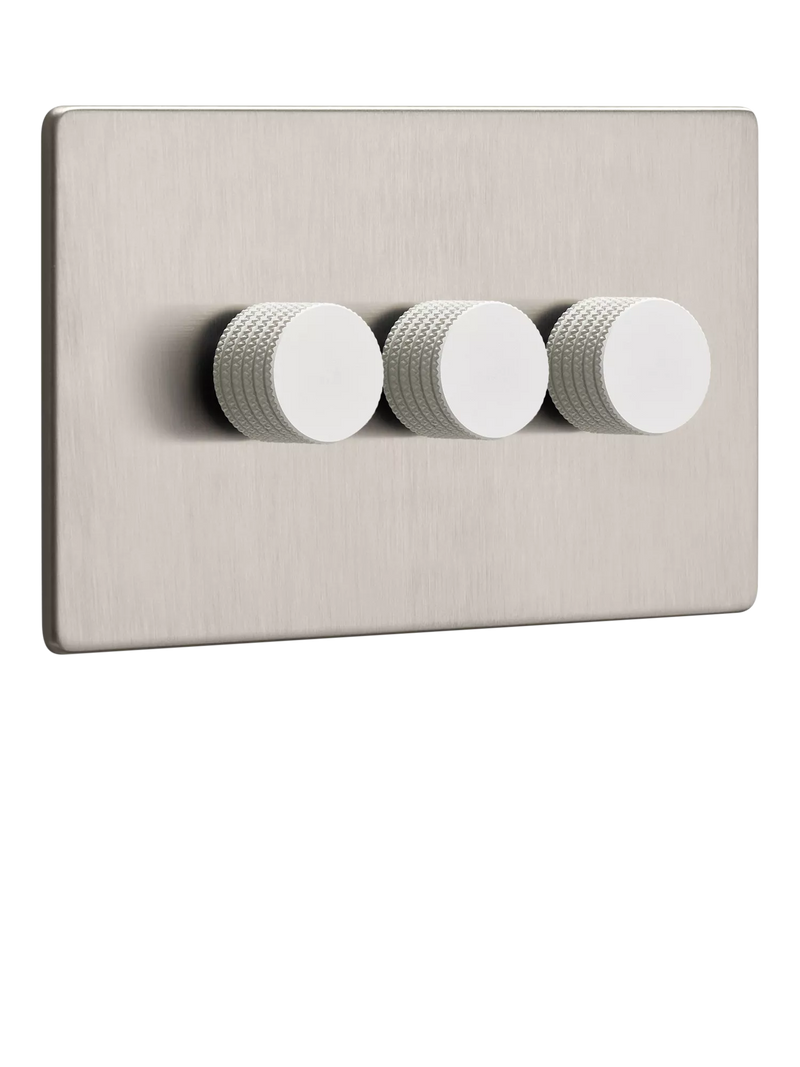 Dowsing & Reynolds soft silver triple dimmer switch, UK version