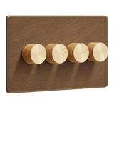 John Lewis Dowsing & Reynolds Antique Brass Quadruple Dimmer Switch- Buy online at McGrocer