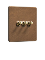 John Lewis Dowsing & Reynolds Antique Brass Triple Toggle Switch- Buy online at McGrocer