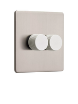 John Lewis Dowsing & Reynolds Soft Silver Double Dimmer Switch- Buy online at McGrocer