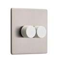 Dowsing & Reynolds soft silver double dimmer switch, UK version