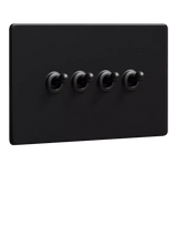John Lewis Dowsing & Reynolds Matt Black Quadruple Toggle Switch- Buy online at McGrocer