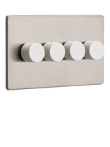 John Lewis Dowsing & Reynolds Soft Silver Quadruple Dimmer Switch- Buy online at McGrocer