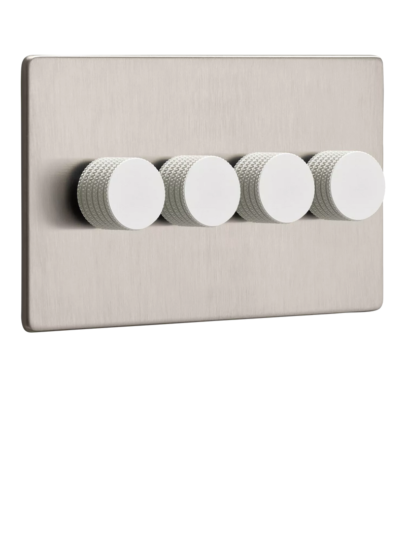 Dowsing & Reynolds quadruple dimmer switch soft silver (British brand)
