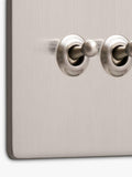 Dowsing & Reynolds soft silver double toggle switch, UK version
