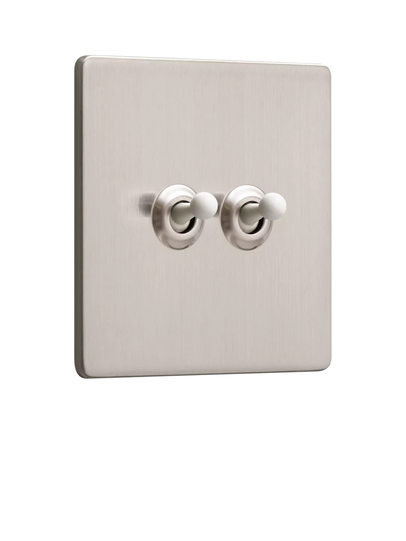 Dowsing & Reynolds soft silver double toggle switch, UK version