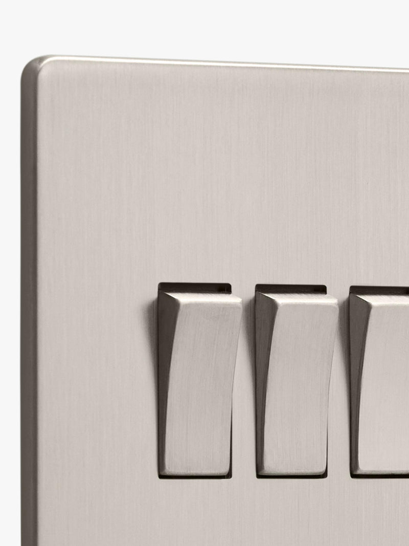 Dowsing & Reynolds triple rocker switch soft silver, imported from the UK