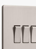 Dowsing & Reynolds triple rocker switch soft silver, imported from the UK