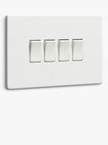 Dowsing & Reynolds soft white quadruple rocker switch, imported from the UK