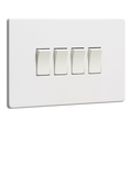 Dowsing & Reynolds Soft White Quadruple Rocker Switch