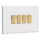 John Lewis Dowsing & Reynolds Soft White Quadruple Rocker Switch- Buy online at McGrocer